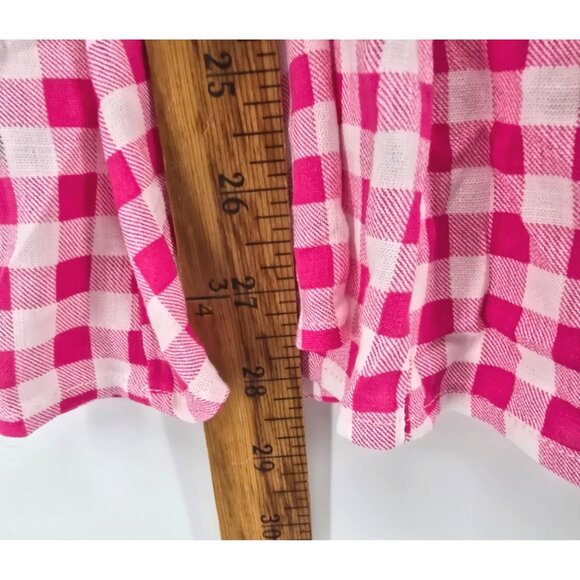 New Torrid Fit & Flare Button Up 3/4 Sleeve Pink Gingham Top Size 2X - Picture 10 of 11